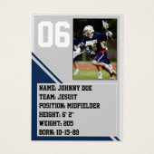 Navy Blue Custom Sports Trading Card Pack (100) (Back)