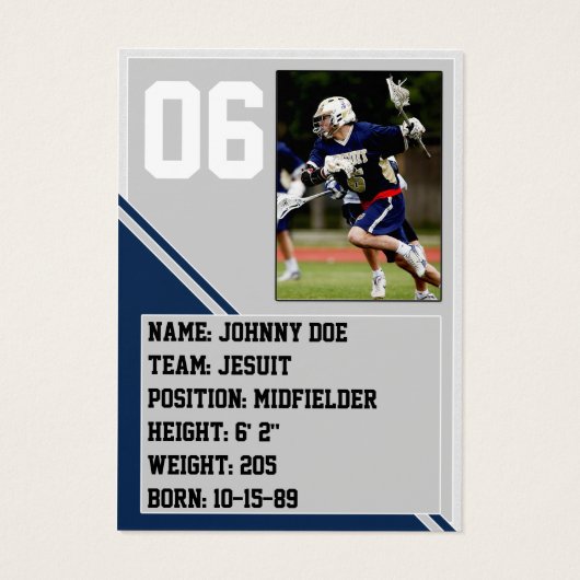 Navy Blue Custom Sports Trading Card Pack (100) (Back)