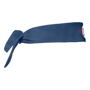 Navy blue custom tennis head band tie with logo