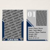 Navy Blue Customized Sports Trading Cards (Front & Back)