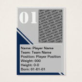 Navy Blue Customized Sports Trading Cards (Back)