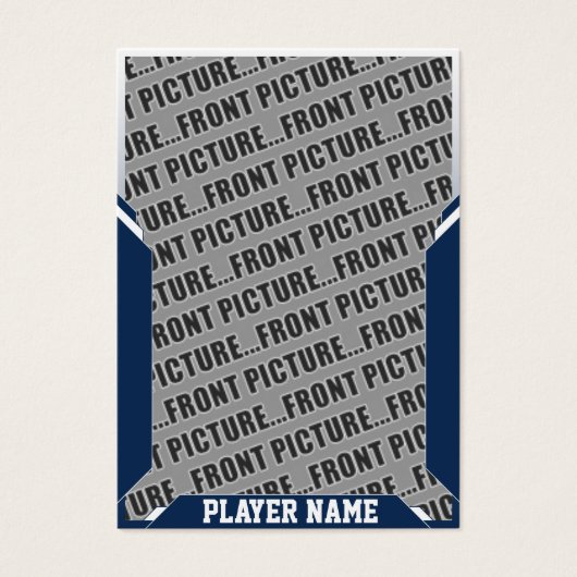 Navy Blue Customized Sports Trading Cards (Front)
