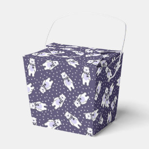 Navy blue cute snow polar bear pattern favor boxes