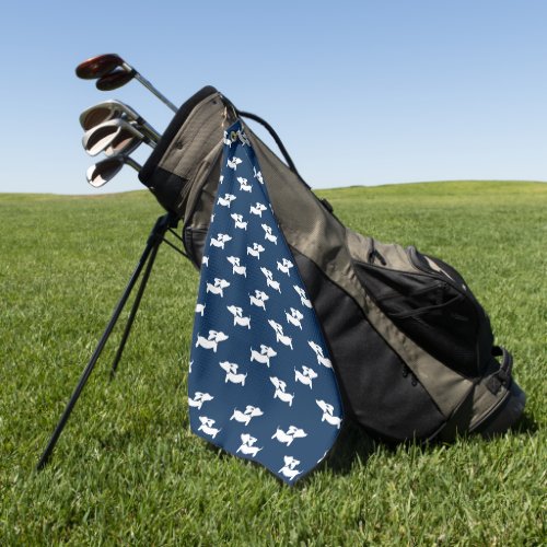 Navy Blue Dachshund Mom Golfer Gift Golf Towel