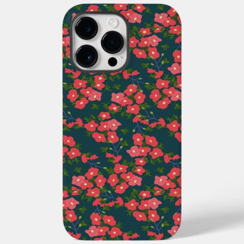 Navy Blue Daisy Flower Meadow  Case_Mate iPhone 14 Pro Max Case