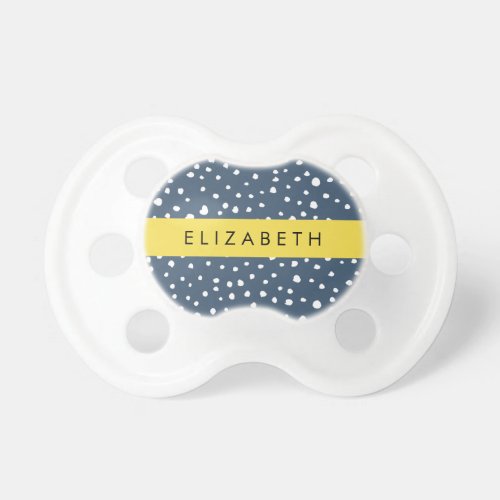 Navy Blue Dalmatian Dots Spots Dotted Your Name Pacifier
