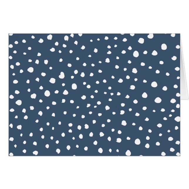 Navy Blue Dalmatian Spots, Dalmatian Dots, Dotted (Front Horizontal)