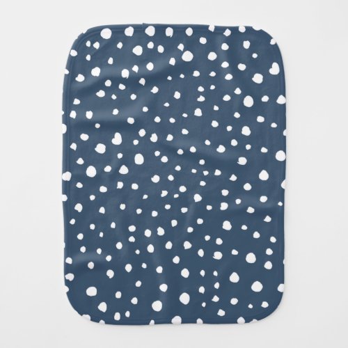 Navy Blue Dalmatian Spots Dalmatian Dots Dotted Baby Burp Cloth