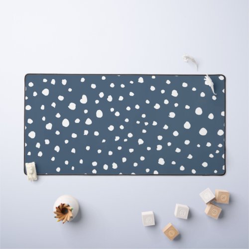 Navy Blue Dalmatian Spots Dalmatian Dots Dotted Desk Mat