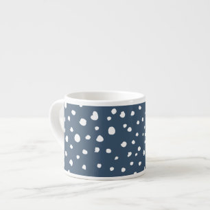 Navy Blue Dalmatian Spots, Dalmatian Dots, Dotted Espresso Cup