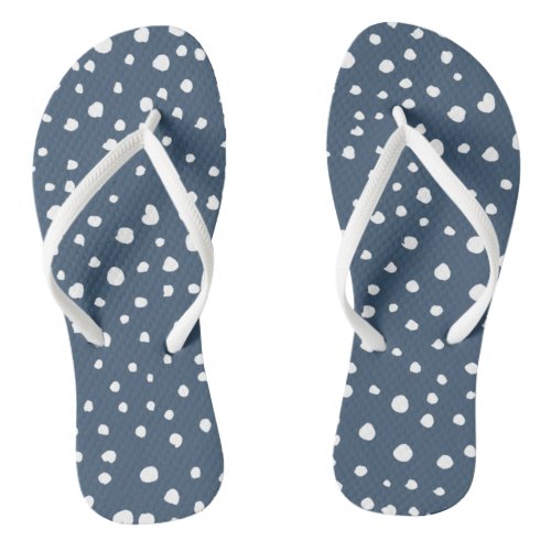 Navy Blue Dalmatian Spots Dalmatian Dots Dotted Flip Flops