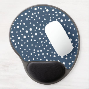 Navy Blue Dalmatian Spots, Dalmatian Dots, Dotted Gel Mouse Pad