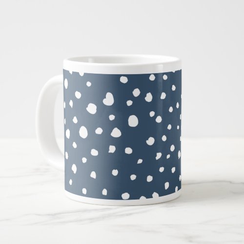 Navy Blue Dalmatian Spots Dalmatian Dots Dotted Giant Coffee Mug
