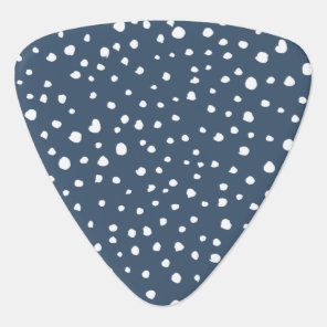 Navy Blue Dalmatian Spots, Dalmatian Dots, Dotted Guitar Pick