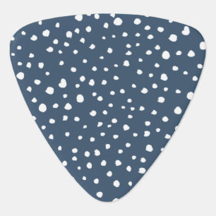 Navy Blue Dalmatian Spots, Dalmatian Dots, Dotted Guitar Pick
