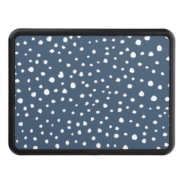 Navy Blue Dalmatian Spots, Dalmatian Dots, Dotted Hitch Cover (Front)