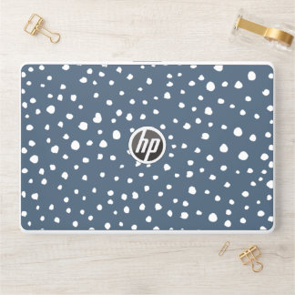 Navy Blue Dalmatian Spots, Dalmatian Dots, Dotted HP Laptop Skin