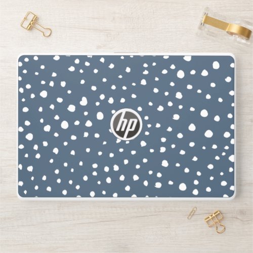 Navy Blue Dalmatian Spots Dalmatian Dots Dotted HP Laptop Skin