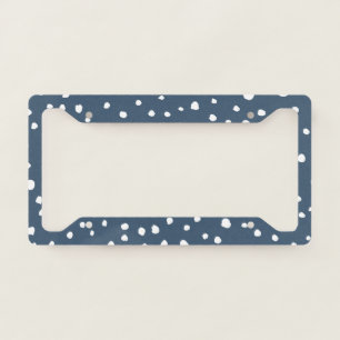 Navy Blue Dalmatian Spots, Dalmatian Dots, Dotted License Plate Frame