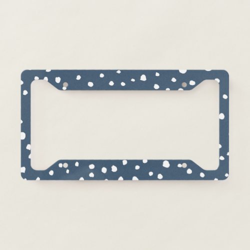 Navy Blue Dalmatian Spots Dalmatian Dots Dotted License Plate Frame