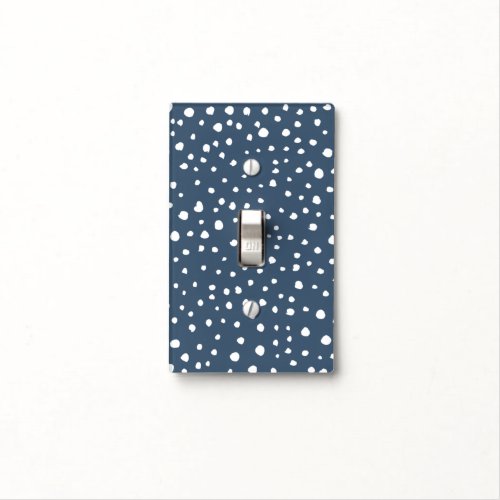 Navy Blue Dalmatian Spots Dalmatian Dots Dotted Light Switch Cover