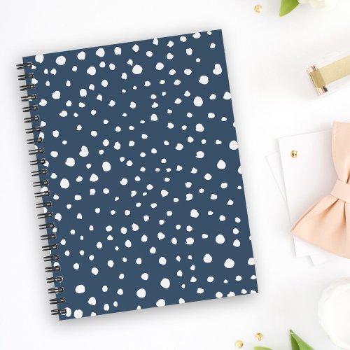 Navy Blue Dalmatian Spots Dalmatian Dots Dotted Notebook
