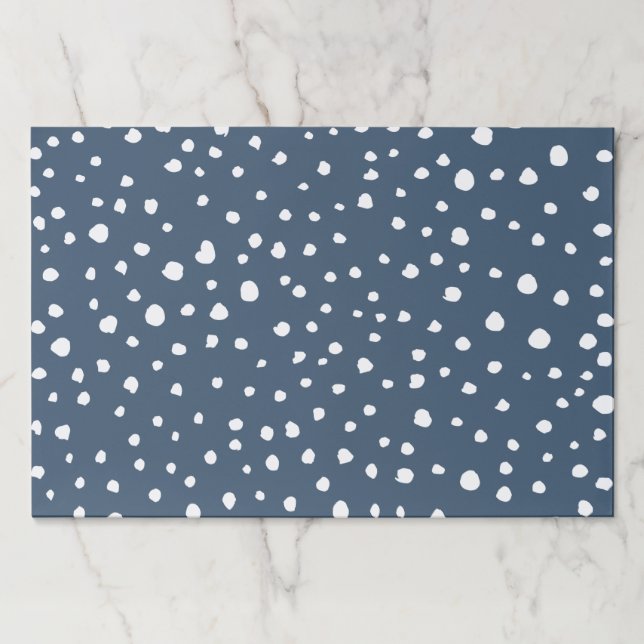 Navy Blue Dalmatian Spots, Dalmatian Dots, Dotted Paper Pad (Front)