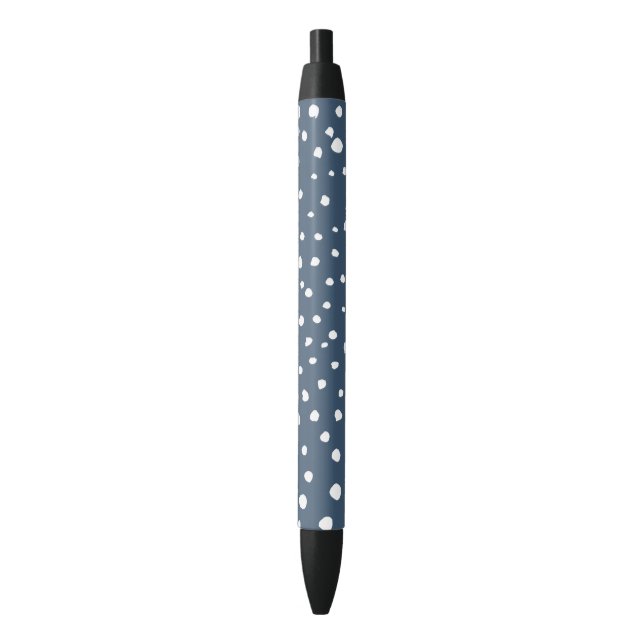 Navy Blue Dalmatian Spots, Dalmatian Dots, Dotted Pen (Front Vertical)