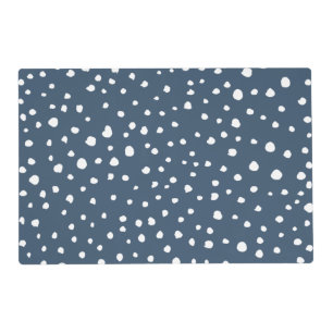 Navy Blue Dalmatian Spots, Dalmatian Dots, Dotted Placemat