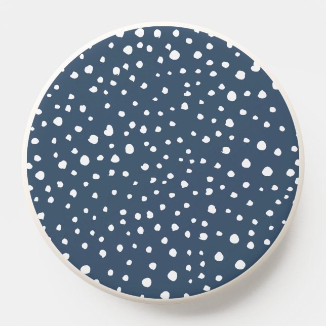 Navy Blue Dalmatian Spots, Dalmatian Dots, Dotted PopSocket (Popsocket)