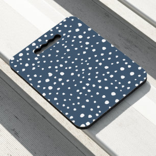 Navy Blue Dalmatian Spots, Dalmatian Dots, Dotted Seat Cushion