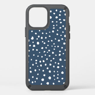 Navy Blue Dalmatian Spots, Dalmatian Dots, Dotted Speck iPhone 12 Case