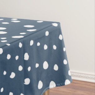 Navy Blue Dalmatian Spots, Dalmatian Dots, Dotted Tablecloth