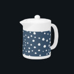 Navy Blue Dalmatian Spots, Dalmatian Dots, Dotted Teapot<br><div class="desc">Cute, fun and adorable dalmatian spots pattern in navy blue and white color. Modern and trendy gift, perfect for dalmatian lover in your life.</div>