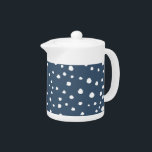 Navy Blue Dalmatian Spots, Dalmatian Dots, Dotted Teapot<br><div class="desc">Cute,  fun and adorable dalmatian spots pattern in navy blue and white color. Modern and trendy gift,  perfect for dalmatian lover in your life.</div>