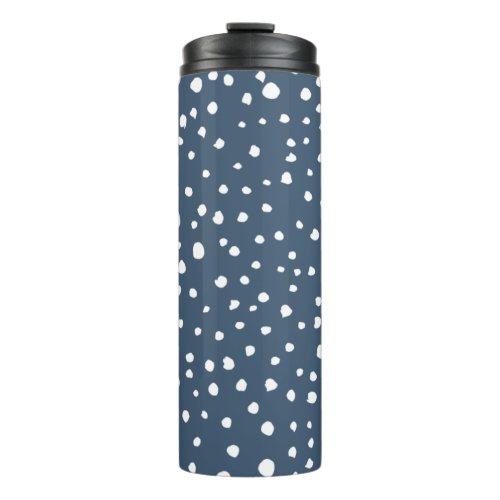 Navy Blue Dalmatian Spots Dalmatian Dots Dotted Thermal Tumbler