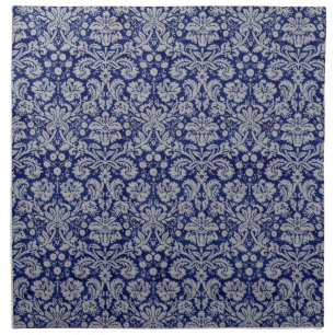Navy Blue Damask Cloth Napkin