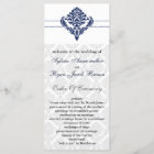 "navy blue" damask Wedding program