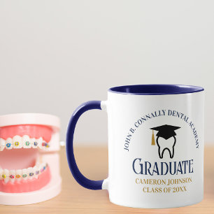 Navy Blue Dental School Custom Dentist Graduation Mug