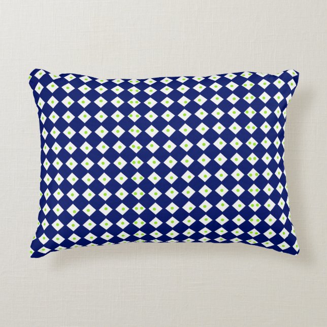Navy Blue Diamond Geometric Pattern  Accent Pillow (Front)