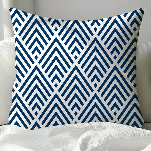 Navy Blue Diamond Weave Throw Pillow