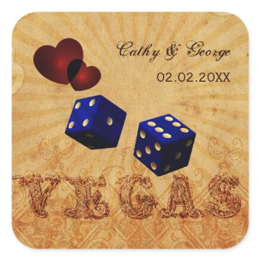 navy blue dice Vintage Vegas favor stickers