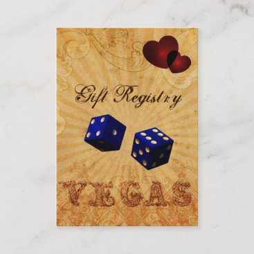 navy blue dice Vintage Vegas Gift registry Enclosure Card