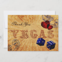 navy blue dice Vintage Vegas Thank You Invitation