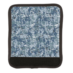Navy Blue Digital Camo Camouflage Luggage Handle Wrap