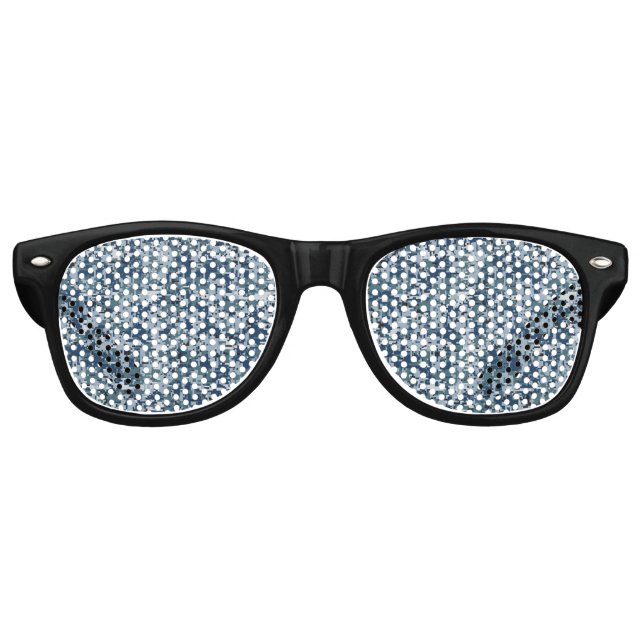 Navy Blue Digital Camo Camouflage Retro Sunglasses (Front)