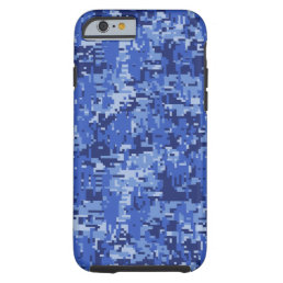 Navy Blue Digital Camo Pattern Tough iPhone 6 Case