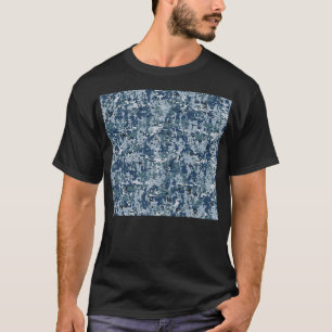Navy Blue Digital Camouflage Decor T-Shirt