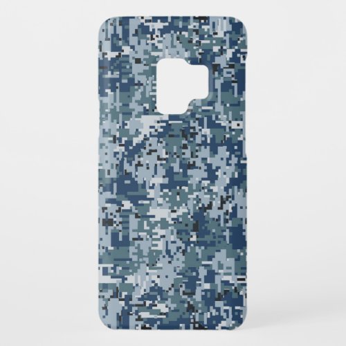 Navy Blue Digital Camouflage Design Case_Mate Samsung Galaxy S9 Case
