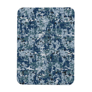 Navy Blue Digital Camouflage Design Magnet